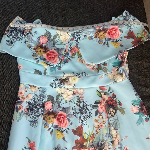 ASOS Stunning Blue Off-Shoulder Formal Dress with Stretch Plus sz 18 - Picture 14 of 16